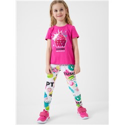 Комплект трикотажный для девочек: фуфайка (футболка), брюки (легинсы)