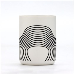 Кружка керамическая с деревянной ручкой «Абстракция», 400 мл, белая