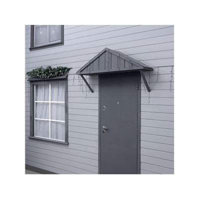 Гирлянда «Бахрома» 12×0.7 м, IP44, УМС, тёмная нить, 240 LED, свечение белое, 220 В