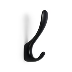 Крючок мебельный CAPPIO HEEL LIGHT, двухрожковый, цвет черный
