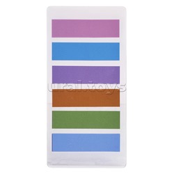 Набор самоклеящихся этикеток-закладок "Metallic" пластиковые металлизированные 44x12 мм, 6x20 листов, 6 цветов