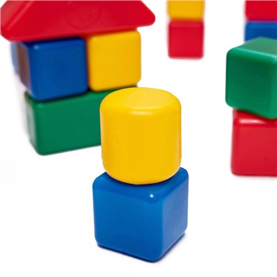 Кубики детские, пластиковые, цветные, 60 штук, 4 × 4 см