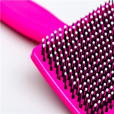 Пуходёрка малая, 6×13.5 см, мягкая, с закруглёнными зубьями, пластик, розовая