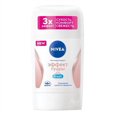Дезодорант стик NIVEA Антиперспирант Эффект Пудры/Эффект Пудры Fresh женский, 50 мл (84158)