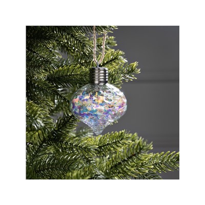 Ёлочный шар «Ретро», 9 см, 5 LED, от батареек, свечение тёплое белое