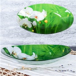 Блюдо овальное глубокое 25 см / S441210S CC082 GREY Орхидея /уп 6/36/ цветная коробка