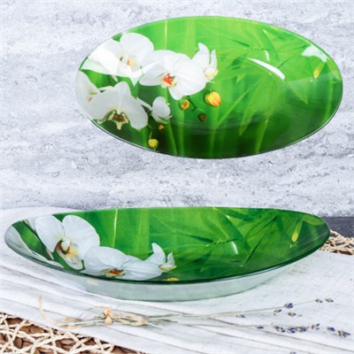 Блюдо овальное глубокое 25 см / S441210S CC082 GREY Орхидея /уп 6/36/ цветная коробка