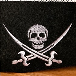 Шапка для бани и сауны «Пиратская шляпа», полиэстер, шерсть, чёрная, «Добропаровъ»