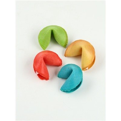 Печенье с предсказанием цветное в подарочной коробке «Сладкого нового года», 4 шт.