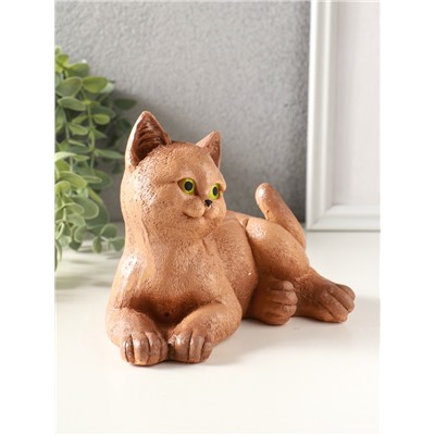 Фигурка гипс «Кошка лежит», 13×17×12 см, рыжий