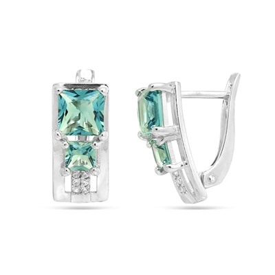 Серьги из серебра параиба кварц, СПН606