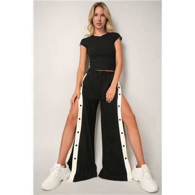 Женские брюки с заклепками из футера Happyfox