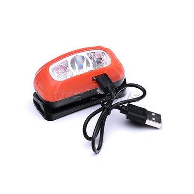 Фонарь налобный аккумуляторный, 400 мАч