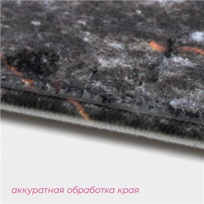 Коврики для ванной и туалета Доляна «Мрамор», 2 шт., 79×50 см, 50×39 см, серые