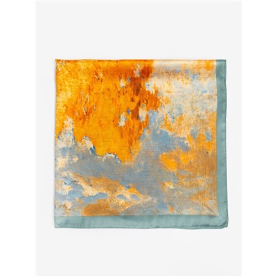 Платок женский MINAKU, размер 70×70 см, оранжевый, голубой