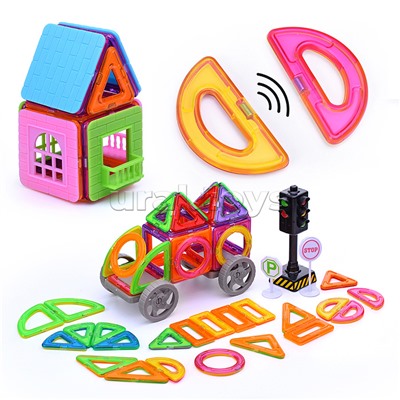 Конструктор магнитный "Машина" (68 дет.) в пакете