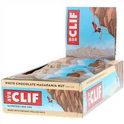 Clif Bar, Энергетический батончик с белым шоколадом и орехом макадамия, 12 батончиков, 2,40 унции (68 г) каждый
