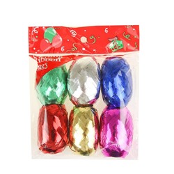 Лента упаковочная металлизированная, ассорти, набор 6 шт., 0.5 см × 10 м