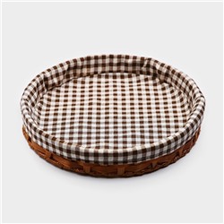 Корзинка для хлеба Доляна «Домашний уют», d=30.5 см, пластик, плетёная, коричневая