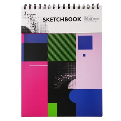 Скетчбук 21×29 см для пастели, 30 листов, жесткая обложка, плотность 130 г, МИКС