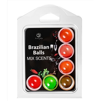 Набор из 6 шариков с ароматизированными массажными маслами Brazilian Balls