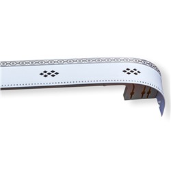 Карниз трёхрядный «Ромб», ширина 220 см, серебро, цвет белый