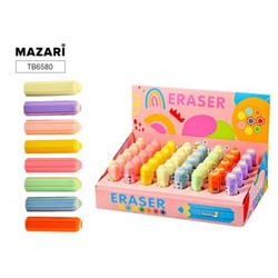 Ластик "Карандаш" фигурный 8 цветов 1.5х1.5х6.5 см ПВХ TB6580 Mazari
