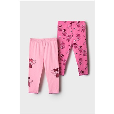 Брюки детские трикотажные для девочек (легинсы), 2 пары в комплекте PLAYTODAY, 1240077