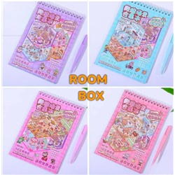 Румбокс наклейки для творчества + пинцет " Лабубу " 8 локаций