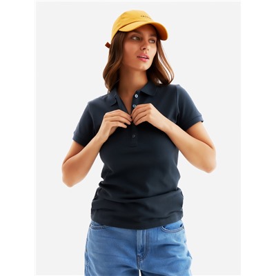 Футболка поло женская MINAKU: Basic line, цвет графит, размер 50