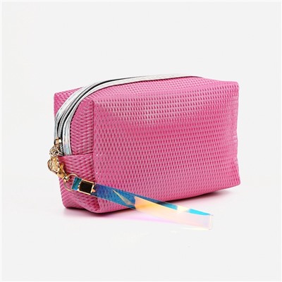 Косметичка дорожная на молнии, цвет малиновый