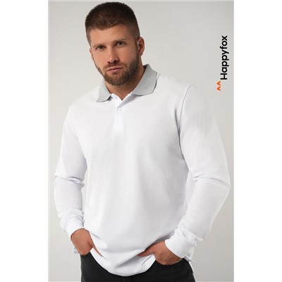 Мужской базовый лонгслив-поло Happyfox