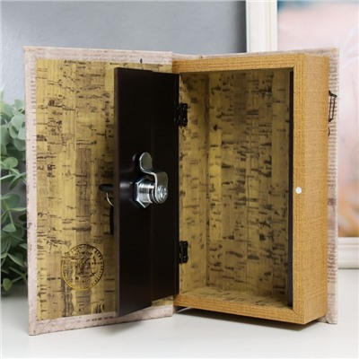 Шкатулка книга - сейф «Фонарный столб», дерево, искусственная кожа, 21×13×5 см