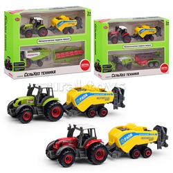 Трактор "Сельхозтехника" с прицепом (в ассортименте) в коробке