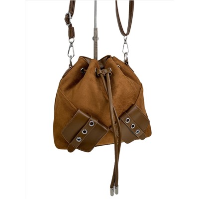 Женская сумка из искусственной замши, цвет коричневый