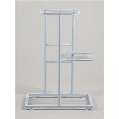 Подставка для цветов Greengo, 3 полки, 43×22×57 см, напольная, металл, белая