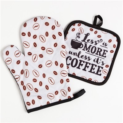 Кухонный набор Доляна "Coffee", прихватка 17х17 см, варежка 26х16 см, 100% п/э