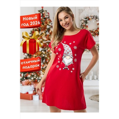 Туника новогодняя домашняя большие размеры Туж-гном НАТАЛИ, 1213914