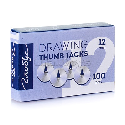 Кнопки канцелярские 12мм, 100шт., карт. упак.