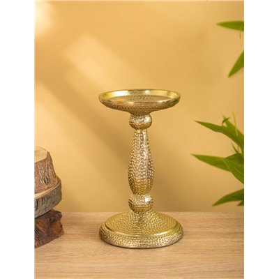 Подсвечник «Нью-Дели», 10×10×17 см, алюминий, золото