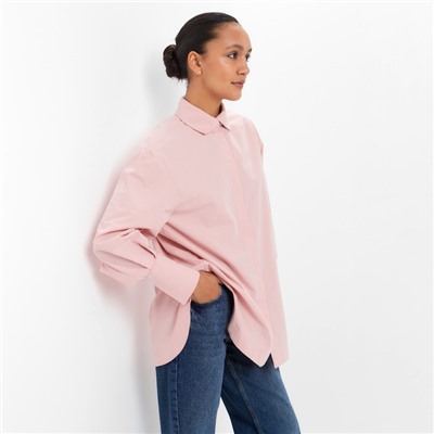 Рубашка женская с рукавами фонариками MINAKU: Casual Collection, размер 42, розовая