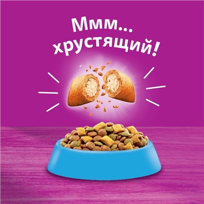 Сухой корм Whiskas для кошек, лосось, подушечки, 1.3 кг