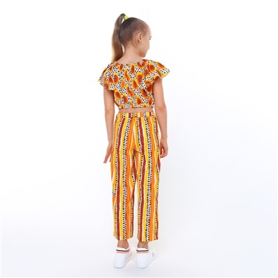 Комплект для девочки, цвет белый/оранжевый, рост 116 см