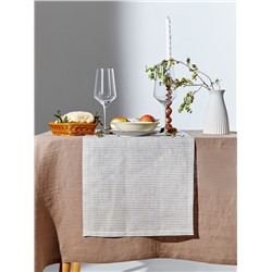 Дорожка на стол Этель Straightforward, 40×146 см, лён 100%, плотность 180 г/м², белая/серая