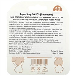 Charley, Paper Soap, Strawberry, 50 Sheets