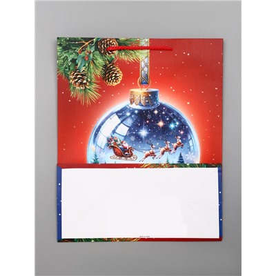 Пакет подарочный новогодний ламинированный, «Шар», 26×12×32 см