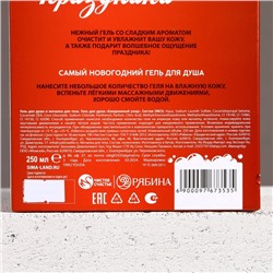 Новогодний подарочный набор косметики «Счастья в Новом году», гель для душа 250 мл и мочалка для тела, Чистое счастье