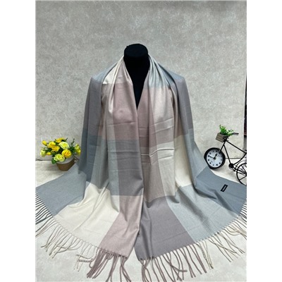 Палантин в клетку из кашемира, мультицвет