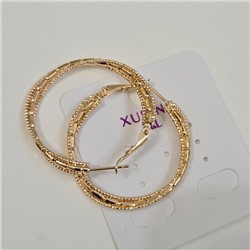 Серьги конго средние, коллекция "Xuping" покрытие позолота, с алмазной гранью, X000805710, арт. 101.071
