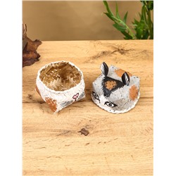 Корзинка «Кот», 8×8×13 см, бамбук